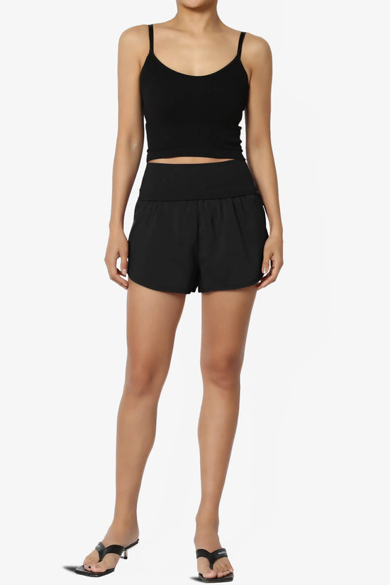 Game Time Foldover High Waist Running Shorts BLACK_6