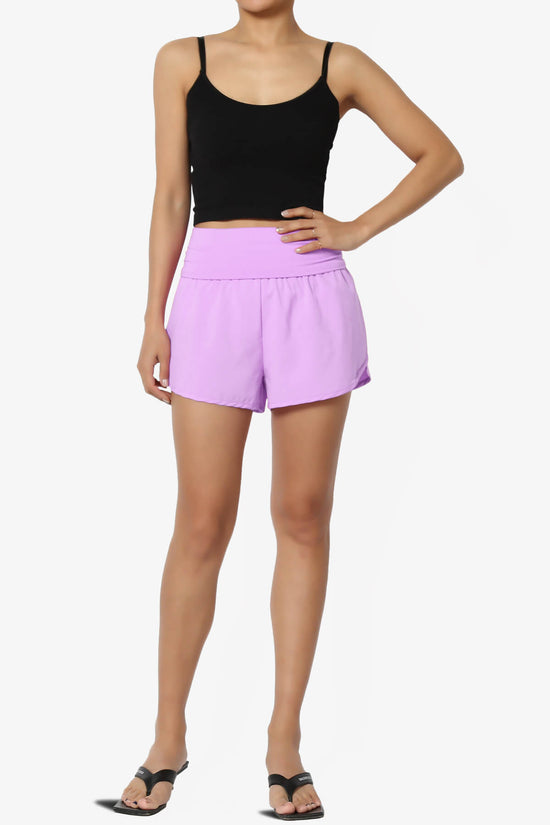 Game Time Foldover High Waist Running Shorts LAVENDER_6