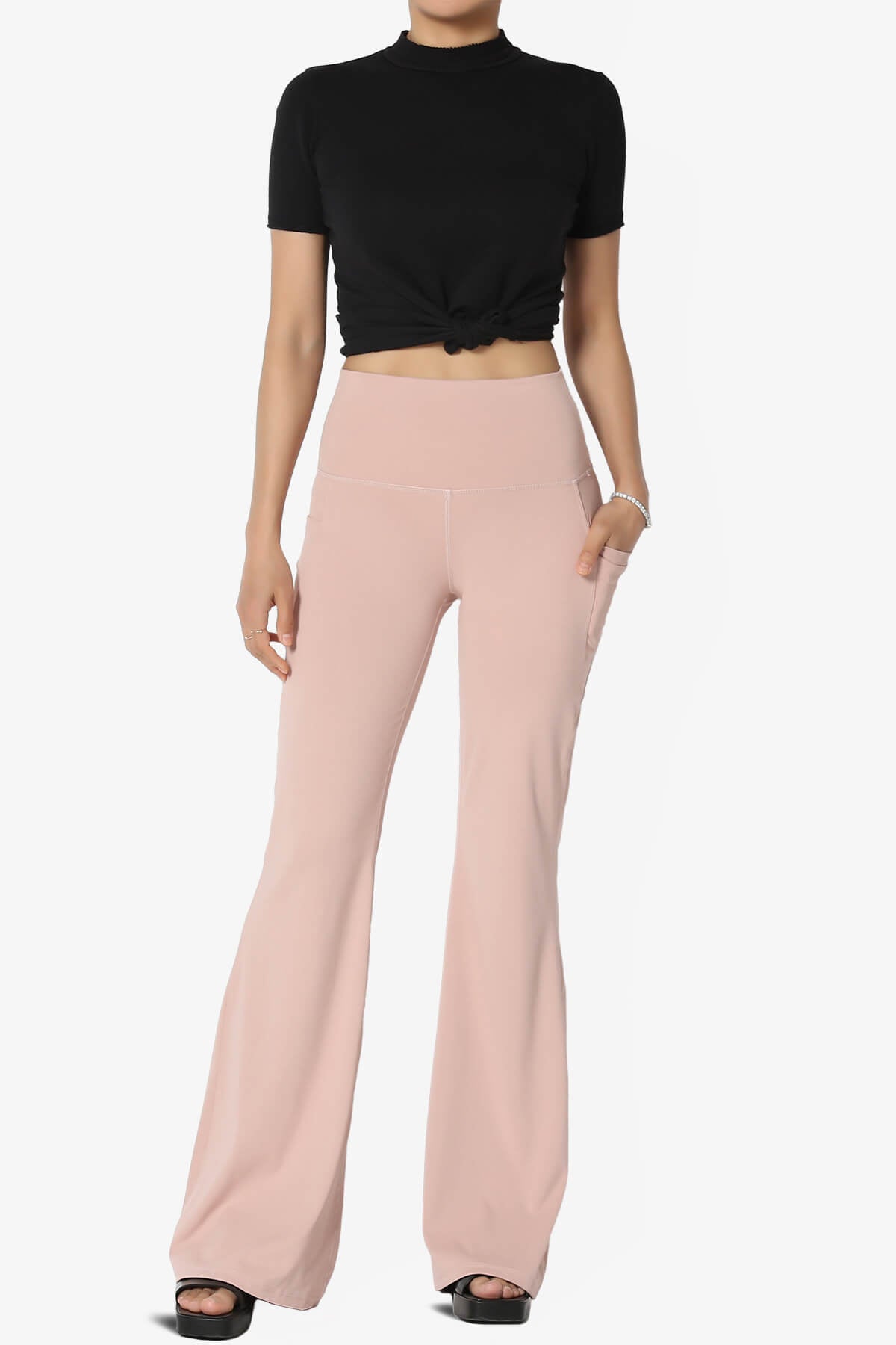 Gemma Athletic Pocket Flare Yoga Pants ASH BLUSH_6