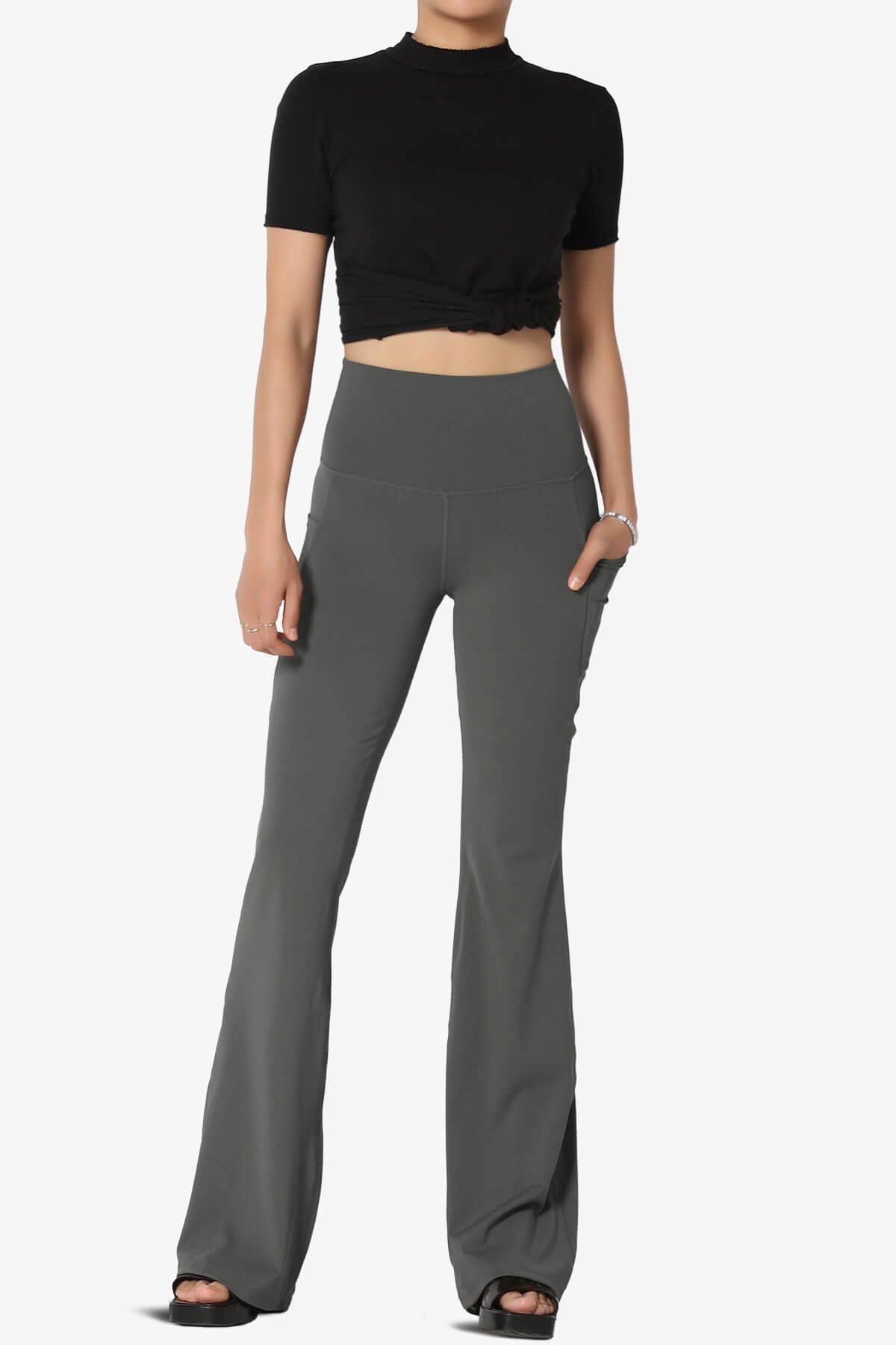 Gemma Athletic Pocket Flare Yoga Pants ASH GREY_6