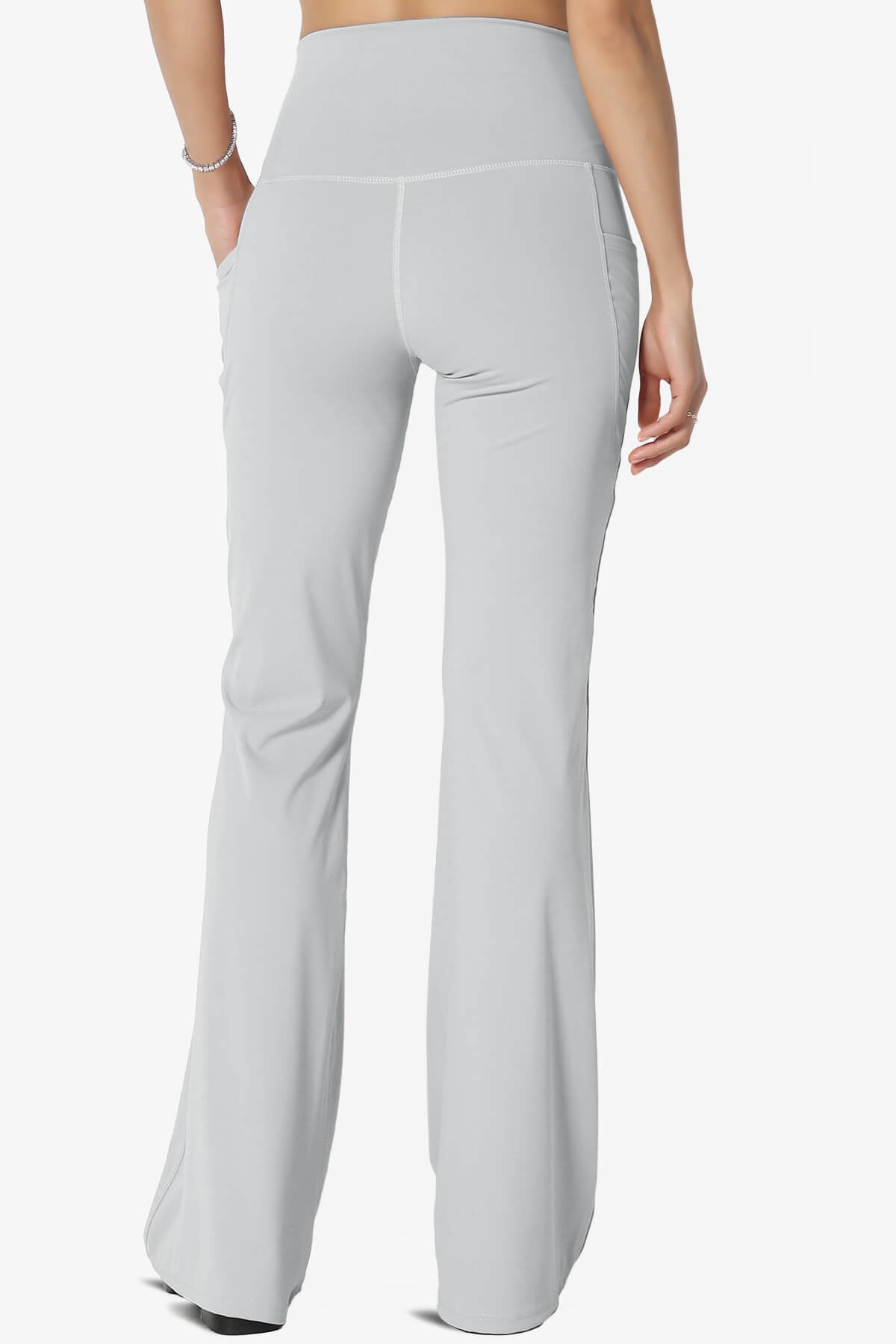 Gemma Athletic Pocket Flare Yoga Pants LIGHT GREY_2