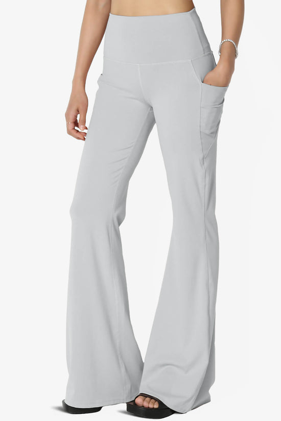 Gemma Athletic Pocket Flare Yoga Pants LIGHT GREY_3