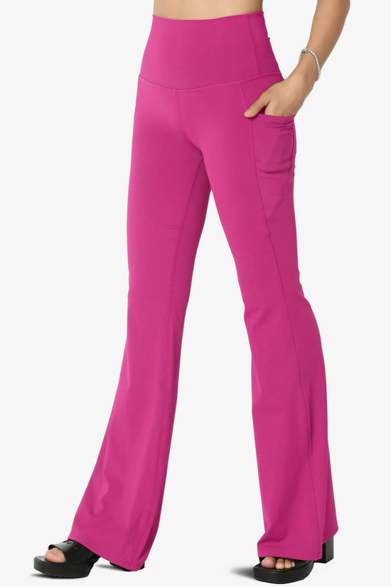 Gemma Athletic Pocket Flare Yoga Pants LT MAGENTA_3