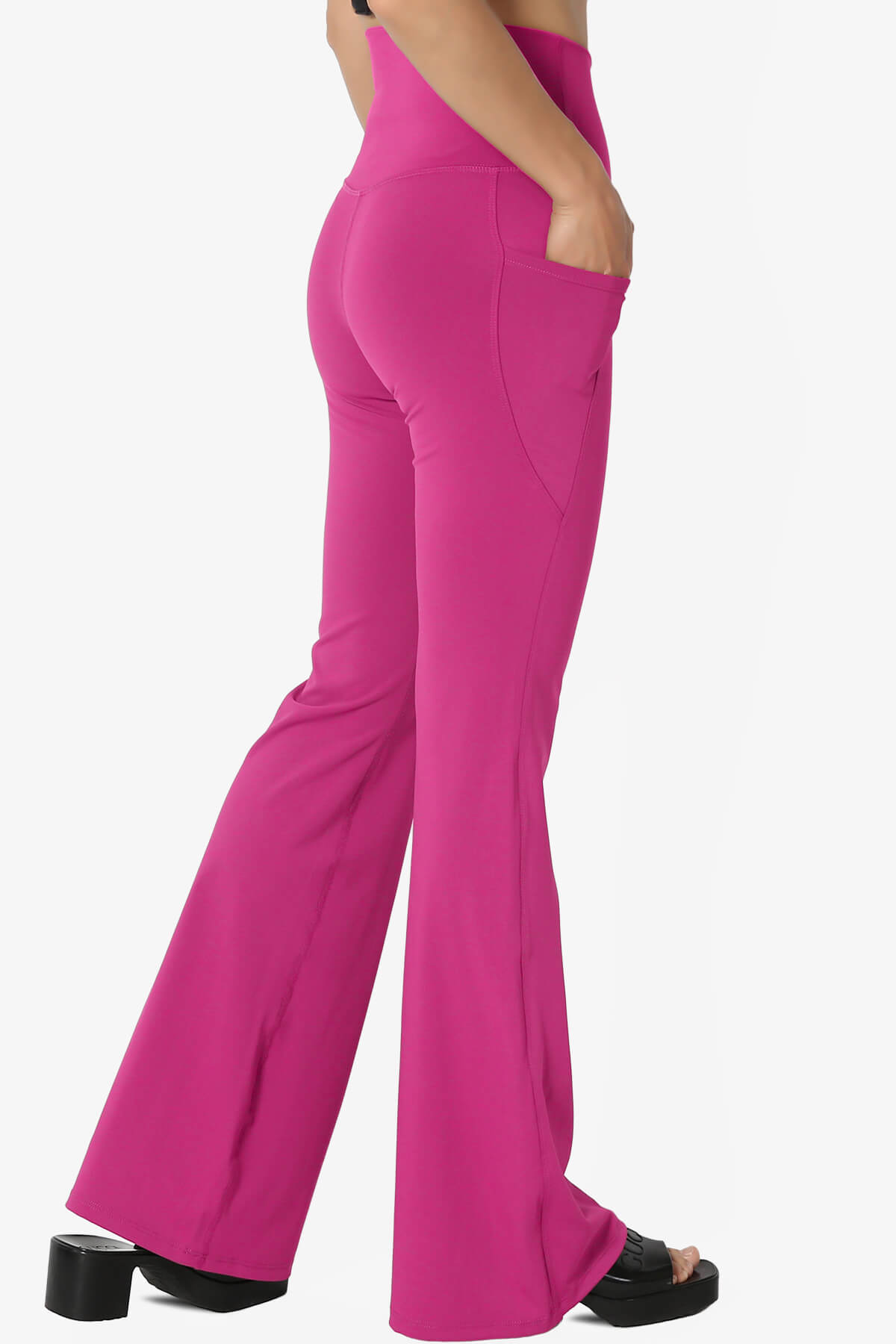 Gemma Athletic Pocket Flare Yoga Pants LT MAGENTA_4