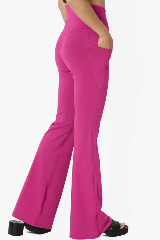 Gemma Athletic Pocket Flare Yoga Pants LT MAGENTA_4