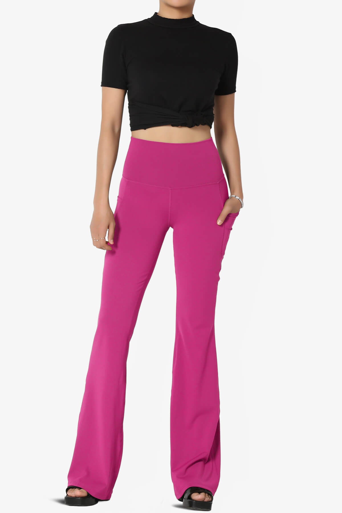 Gemma Athletic Pocket Flare Yoga Pants LT MAGENTA_6