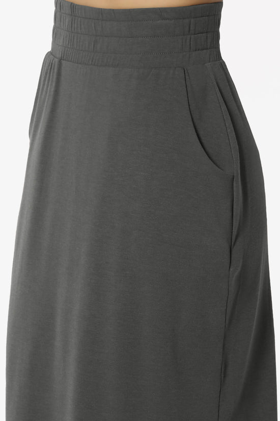 Hadyn Casual Elastic High Waist Straight Skirt ASH GREY_5