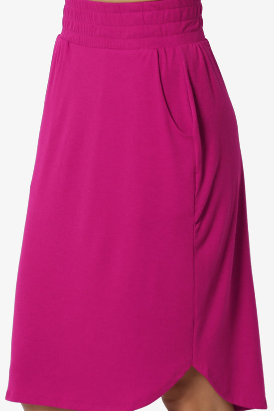 Hadyn Casual Elastic High Waist Straight Skirt MAGENTA_5