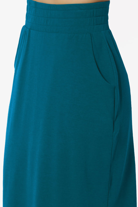 Hadyn Casual Elastic High Waist Straight Skirt TEAL_5