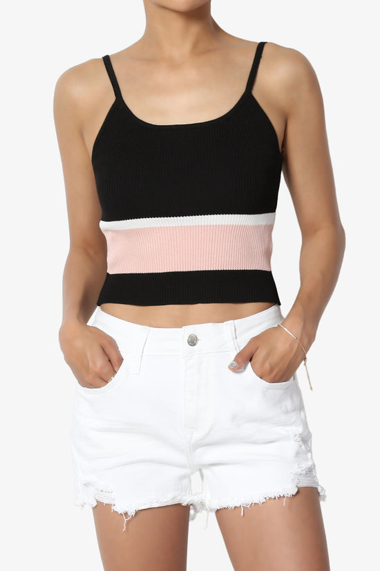 Lissandra Colorblock Rib Crop Cami