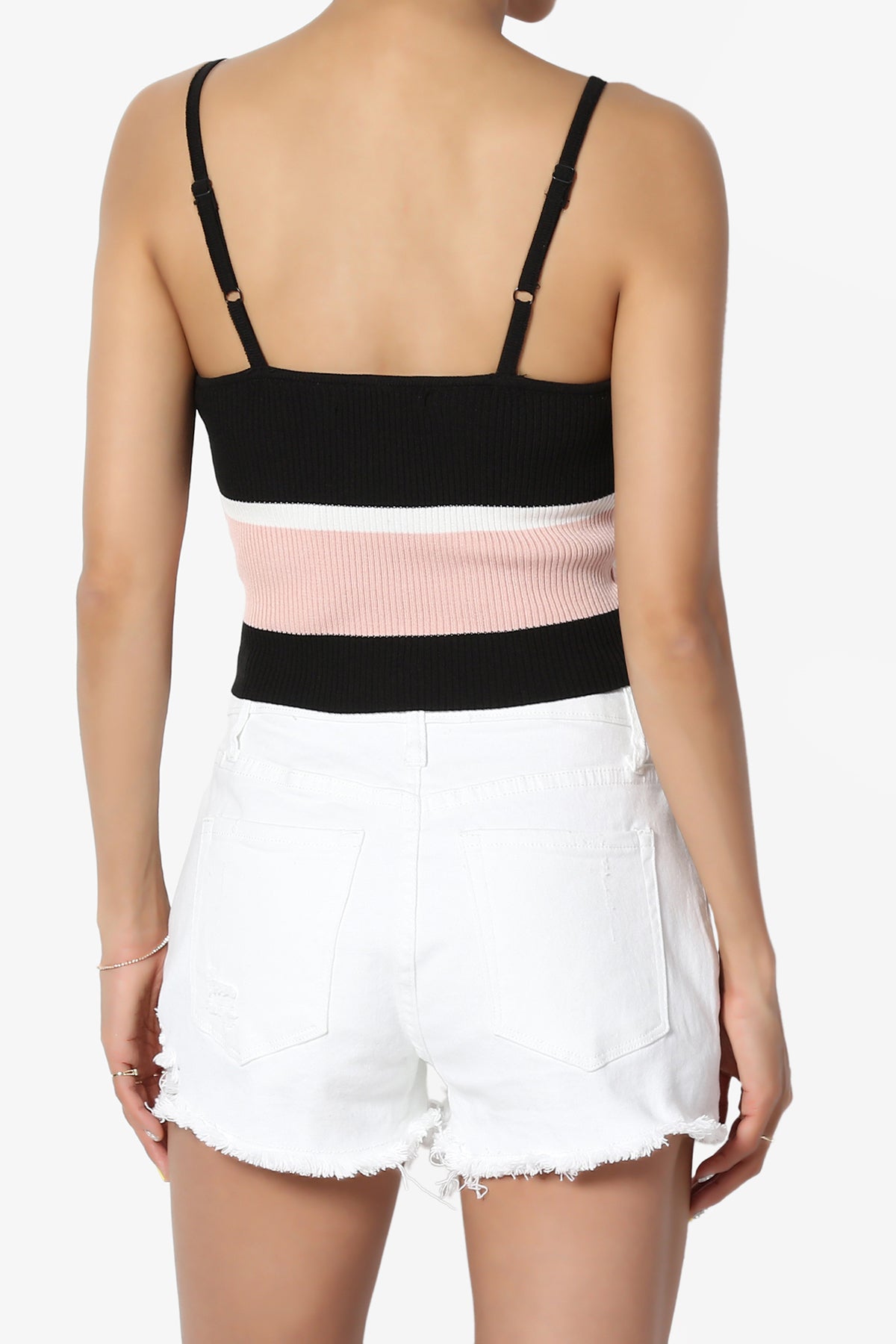 Lissandra Colorblock Rib Crop Cami