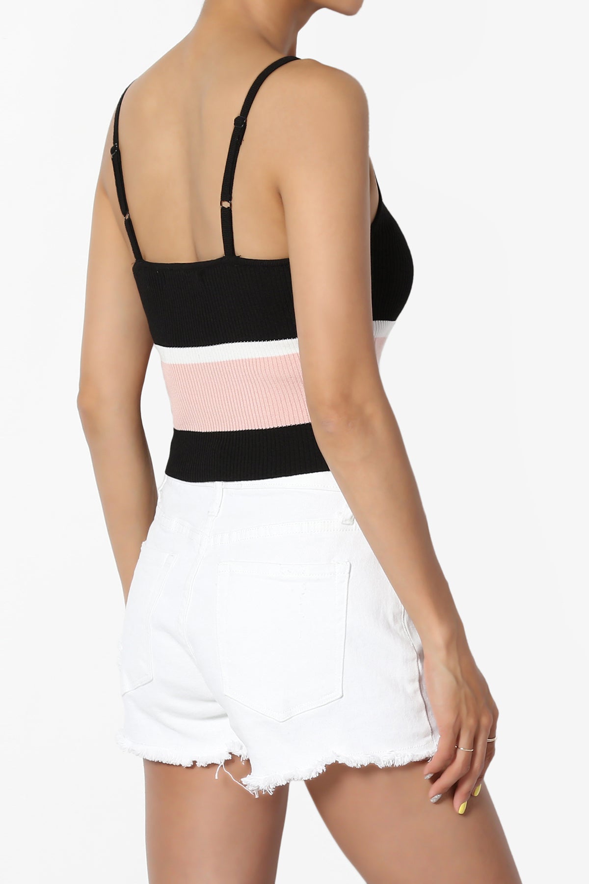 Lissandra Colorblock Rib Crop Cami