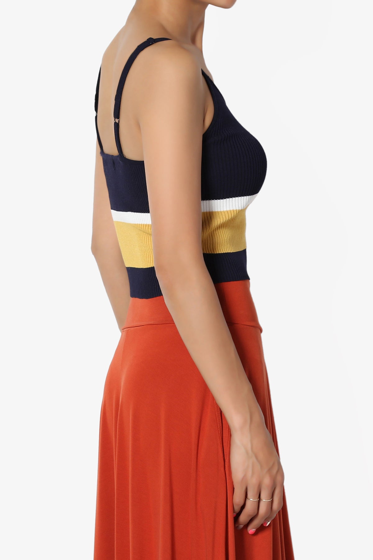 Lissandra Colorblock Rib Crop Cami