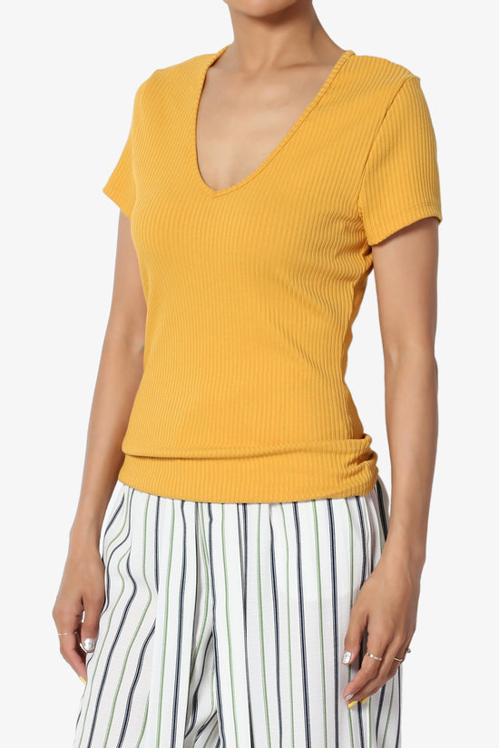 Kauai Fitted V-Neck Ribbed Top - TheMogan