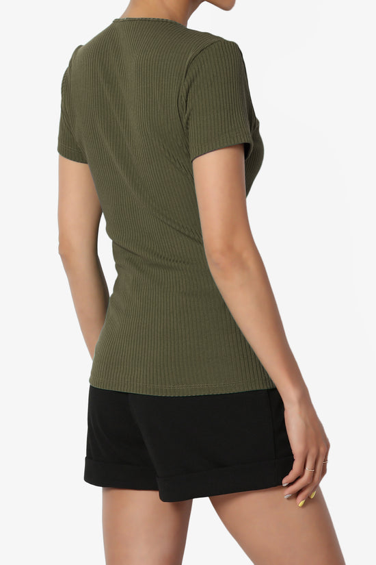 Kauai Fitted V-Neck Ribbed Top - TheMogan