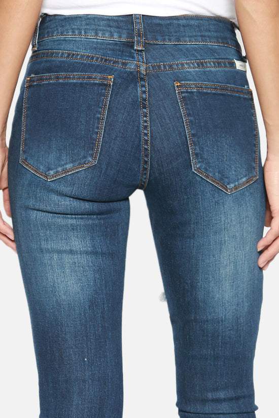 Rylee Distressed Shredded Skinny Jeans DARK_5