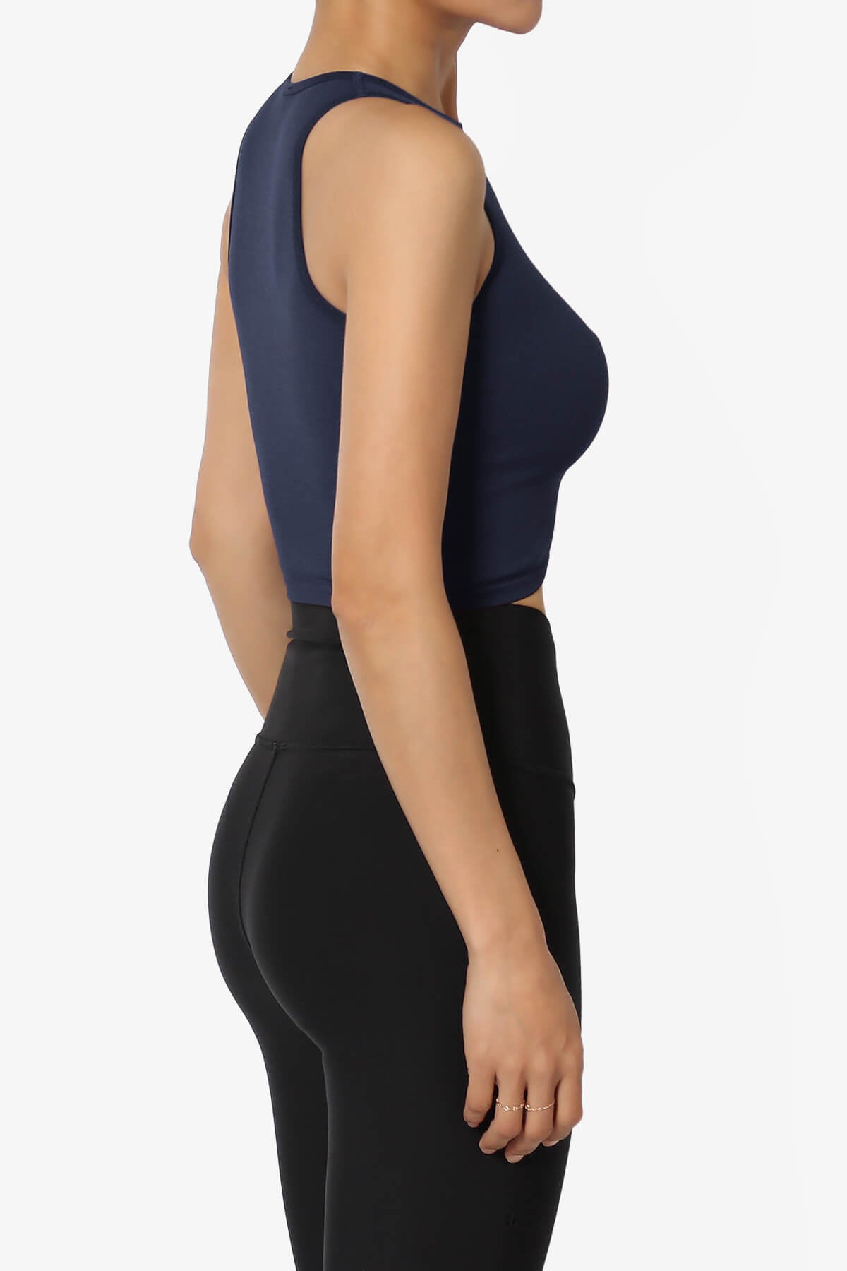 Jessa Ribbed Seamless Crop Tank Top NAVY_4