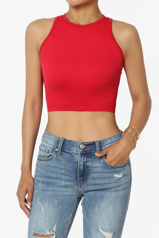 Jessa Ribbed Seamless Crop Tank Top RED_1
