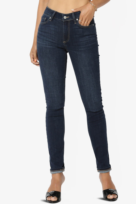 Jude Mid Rise Ankle Skinny Jeans in Bseat