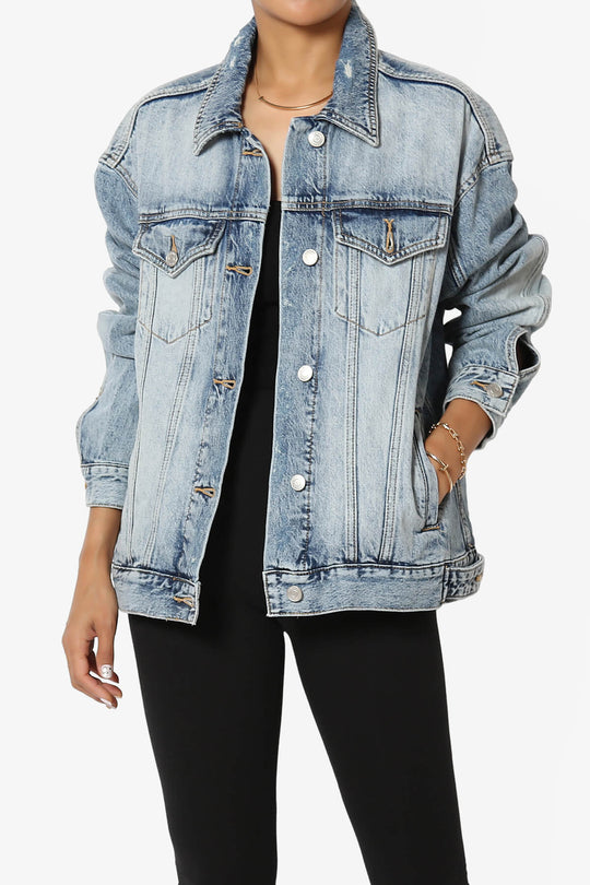 Kalrisa Boyfriend Washed Denim Jacket