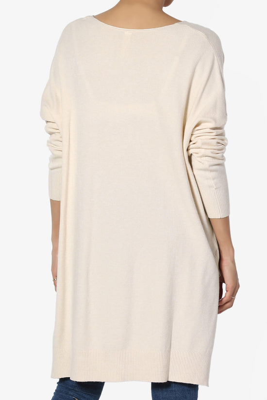 Katana Front Seam V-Neck Knit Sweater TAUPE_2