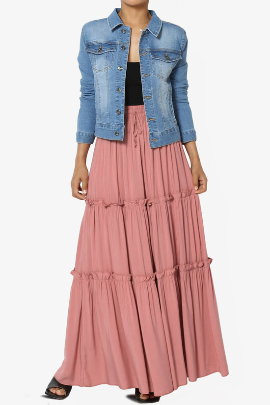 Kelton Ruffle Tiered Woven Maxi Skirt DUSTY ROSE_6