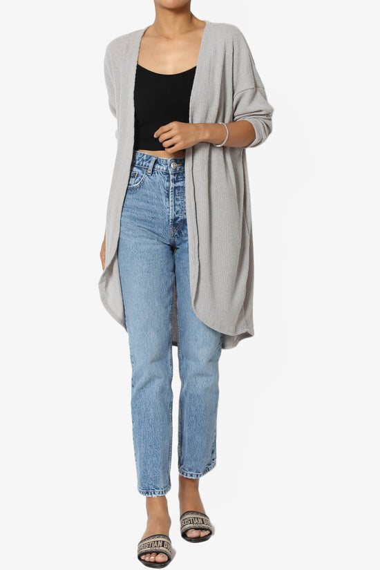 Lexa Ribbed Knit Open Front Cardigan HEATHER GREY_6
