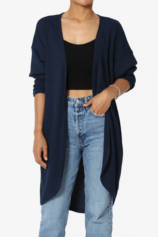 Lexa Ribbed Knit Open Front Cardigan NAVY_1