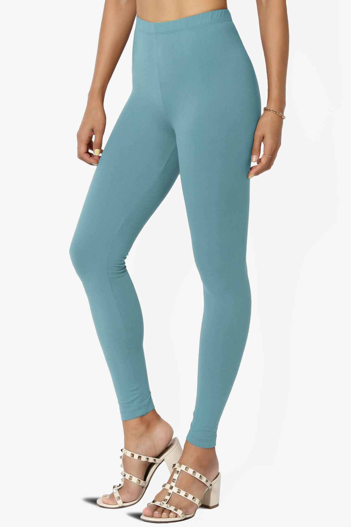 Loreen High Rise Microfiber Ankle Leggings DUSTY BLUE_3