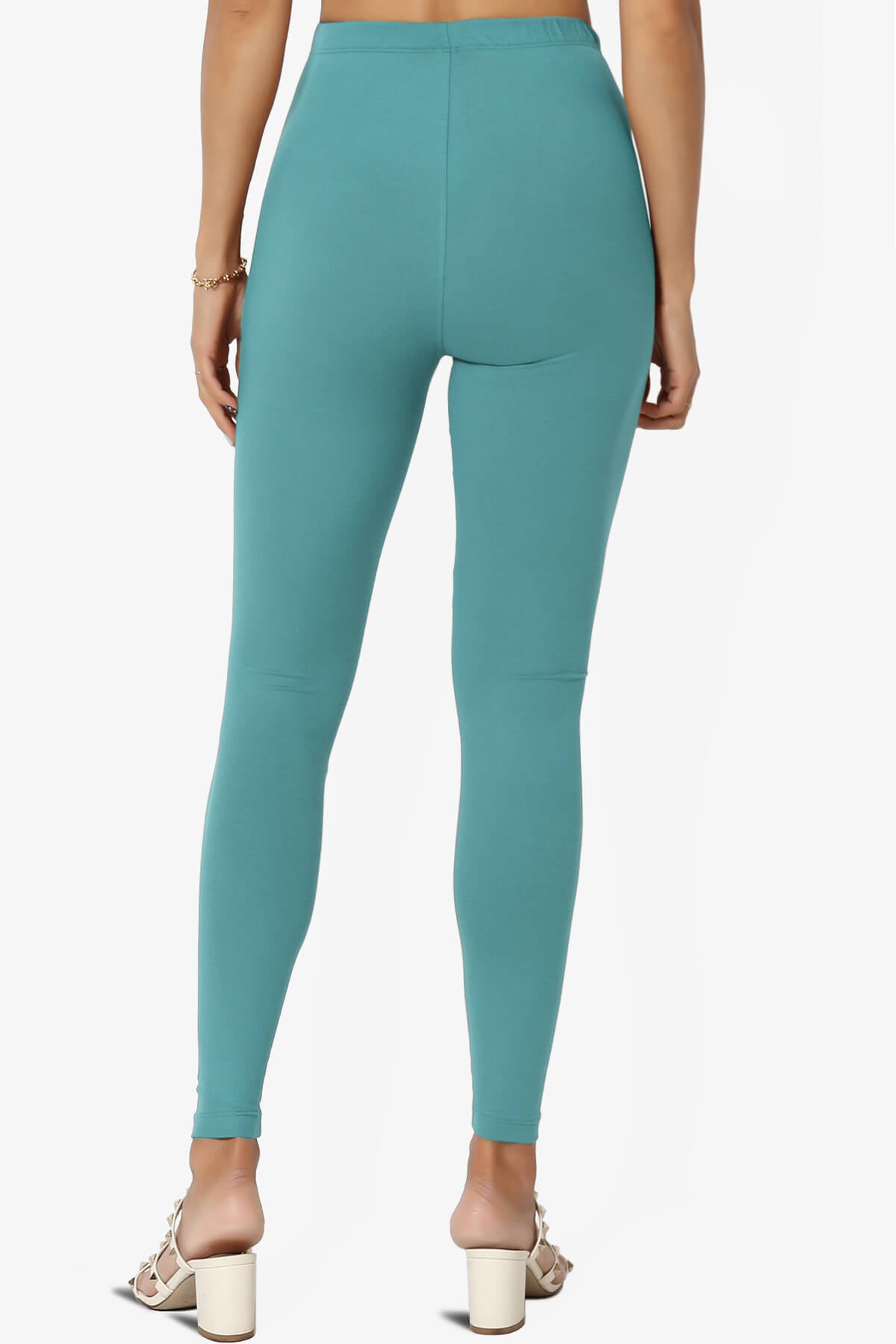 Loreen High Rise Microfiber Ankle Leggings DUSTY TEAL_2