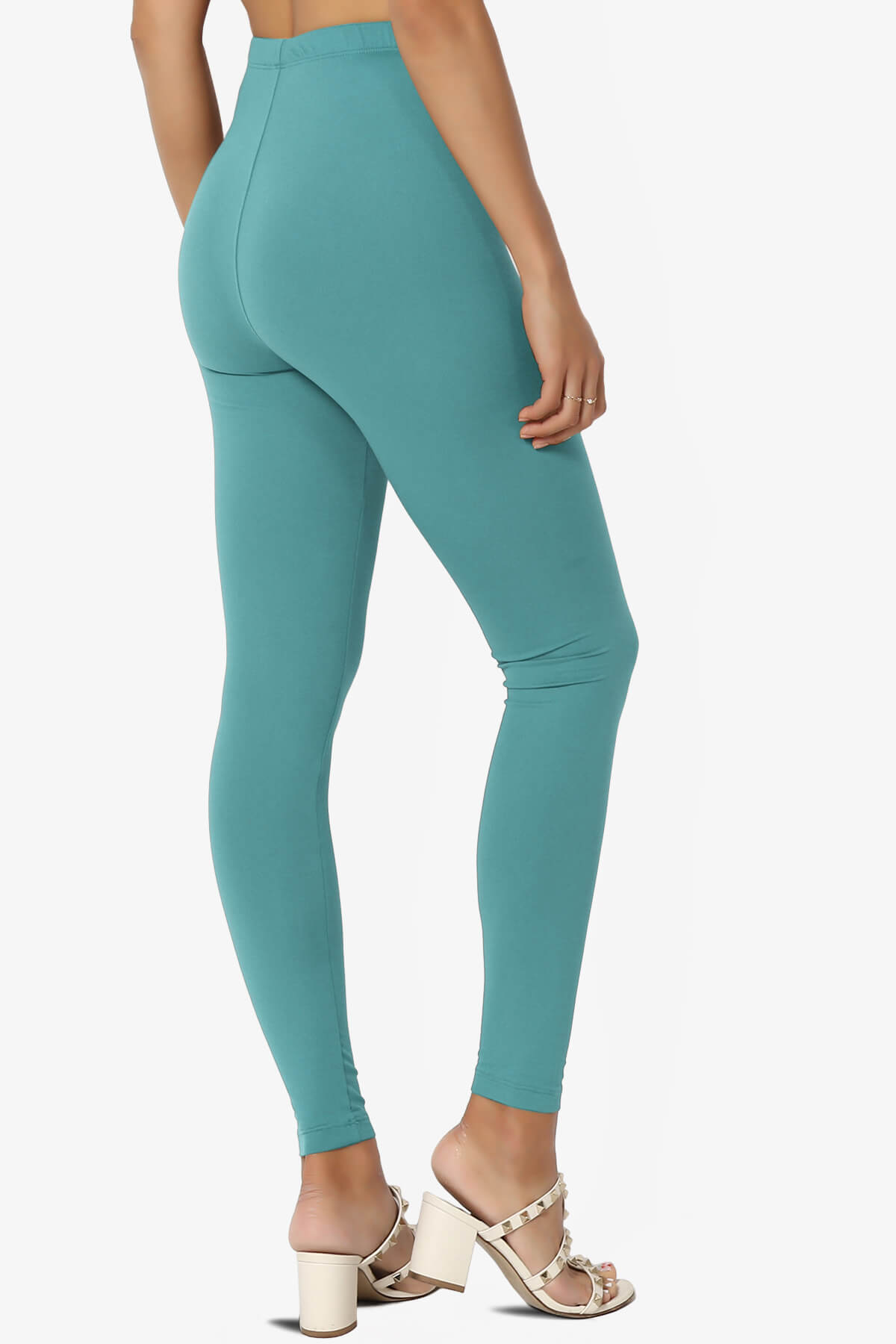 Loreen High Rise Microfiber Ankle Leggings DUSTY TEAL_4