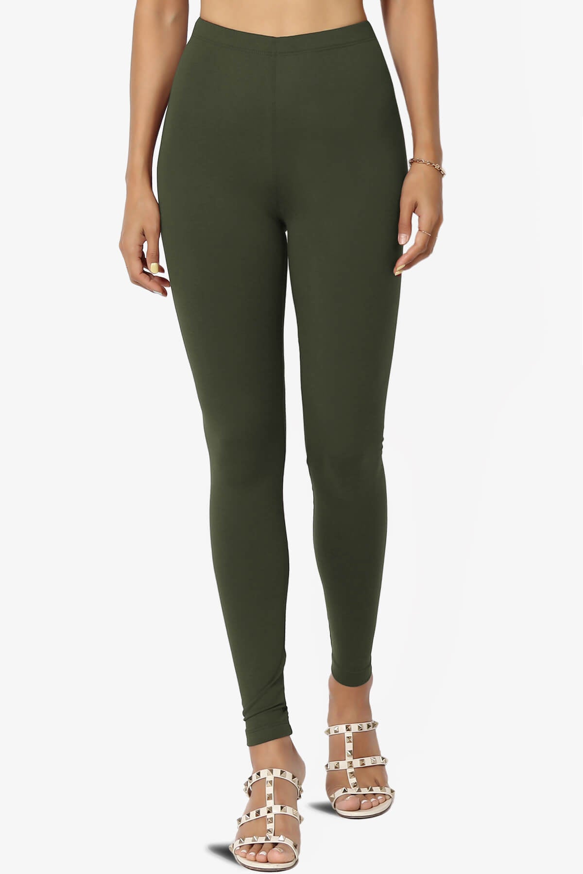 Loreen High Rise Microfiber Ankle Leggings OLIVE_1