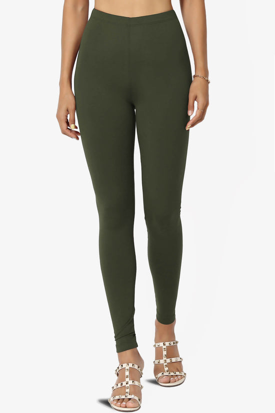 Loreen High Rise Microfiber Ankle Leggings OLIVE_1