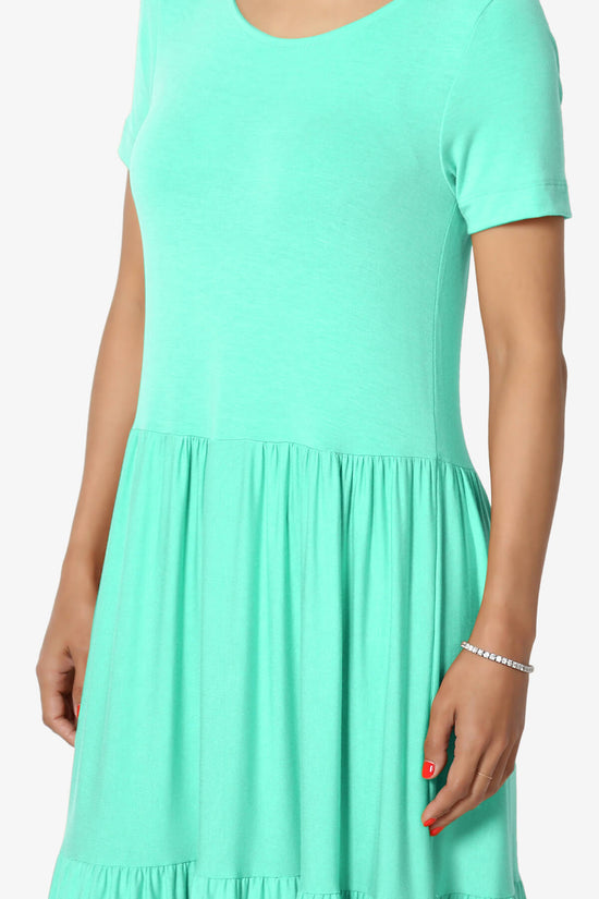 Macie Short Sleeve Tiered Jersey Long Midi Dress MINT_5