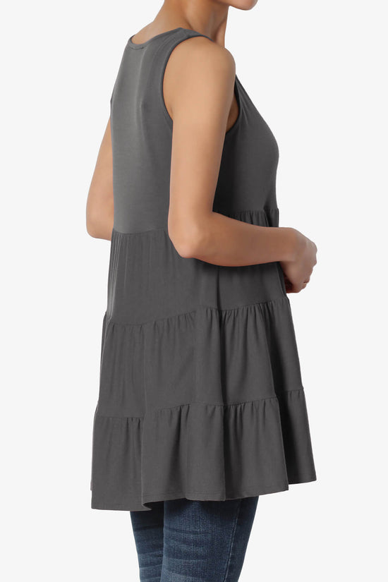 Maiika Sleeveless Tiered Ruffle Top ASH GREY_4