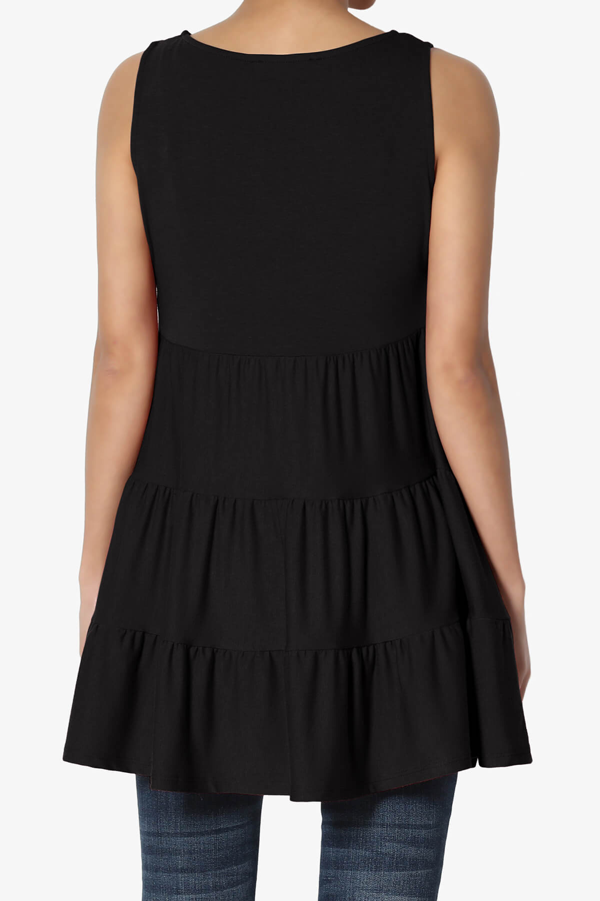 Maiika Sleeveless Tiered Ruffle Top BLACK_2
