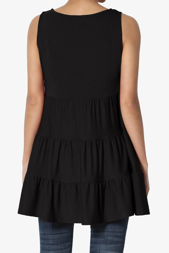 Maiika Sleeveless Tiered Ruffle Top BLACK_2