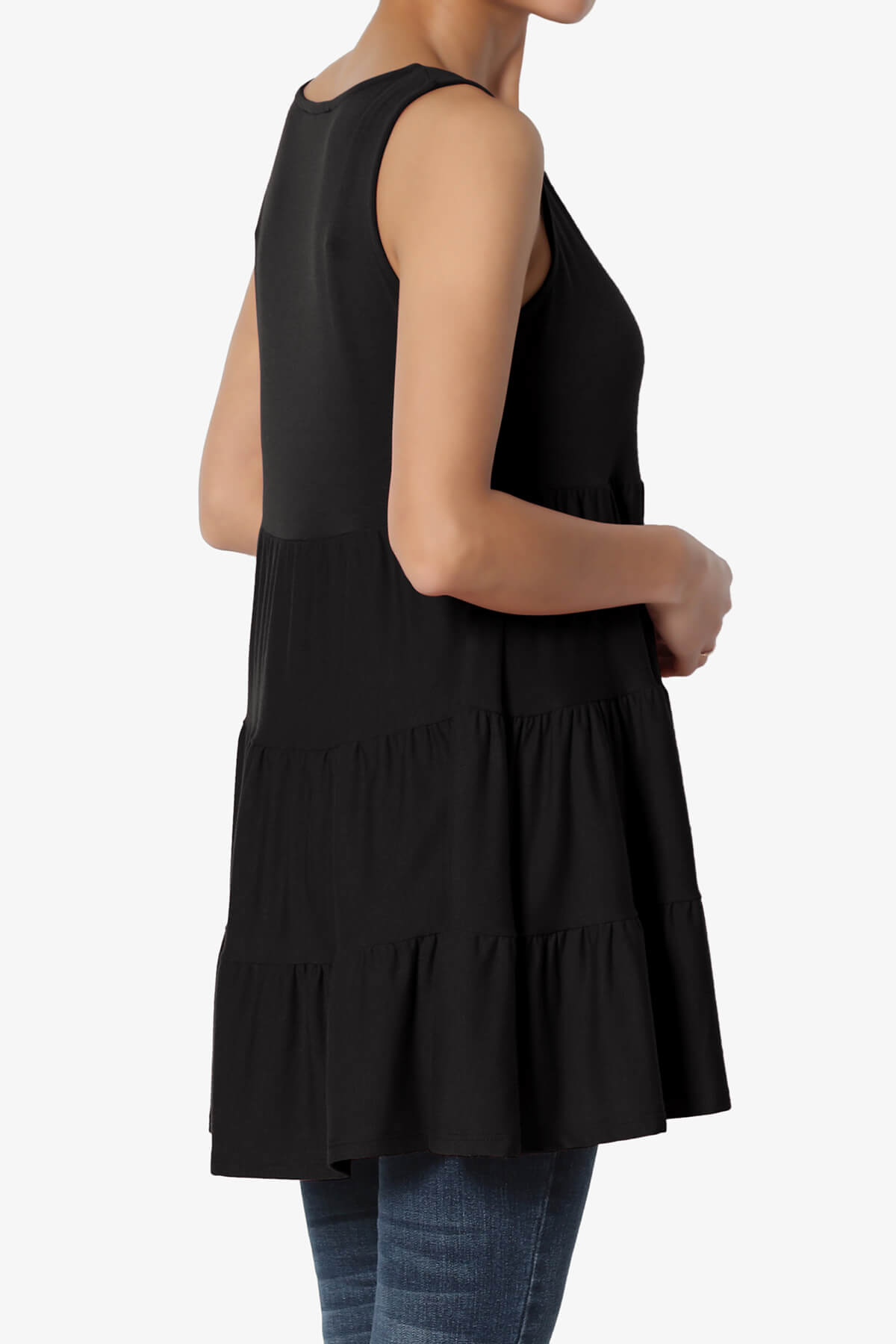 Maiika Sleeveless Tiered Ruffle Top BLACK_4