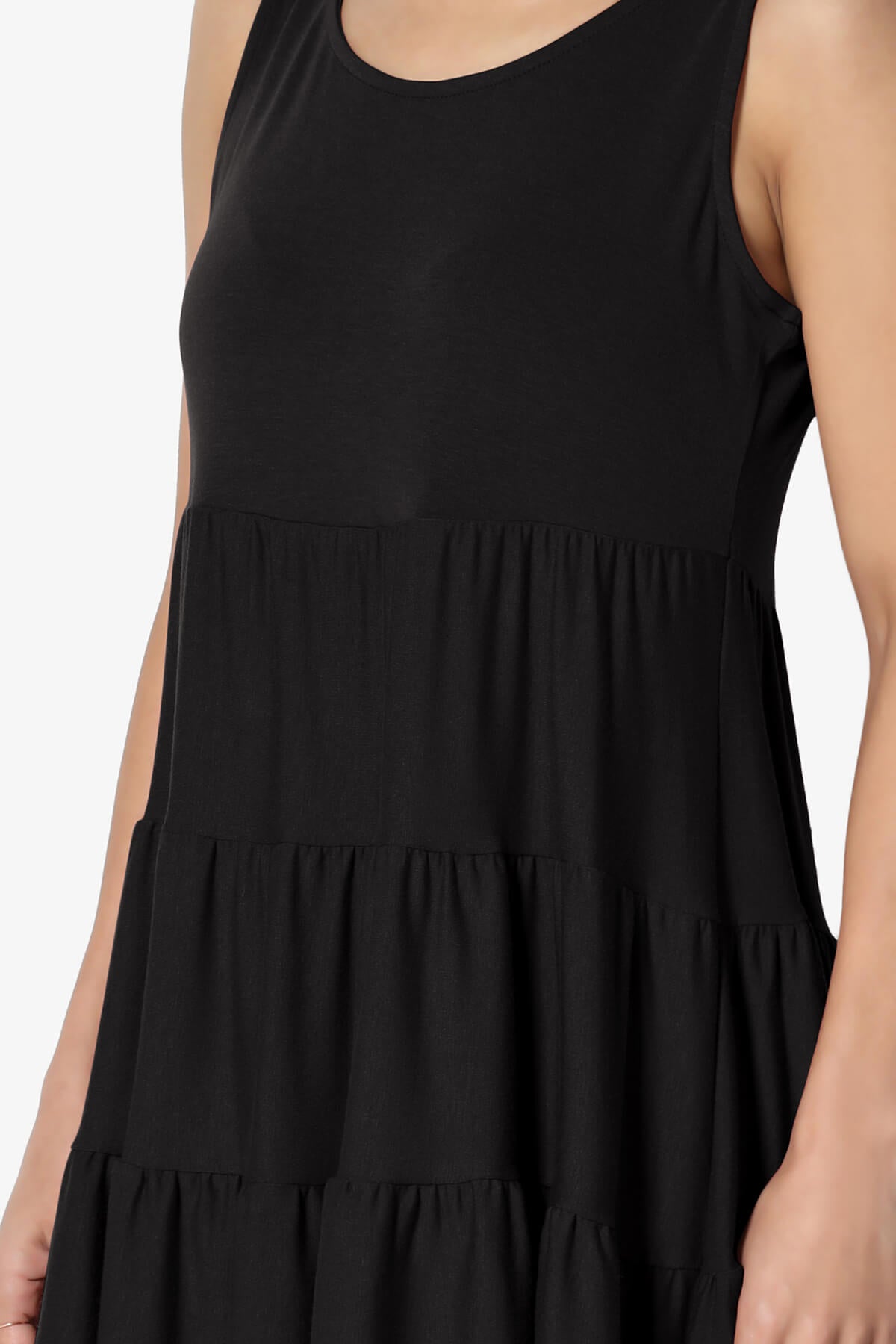 Maiika Sleeveless Tiered Ruffle Top BLACK_5