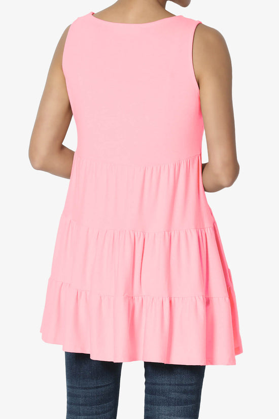 Maiika Sleeveless Tiered Ruffle Top BRIGHT PINK_2