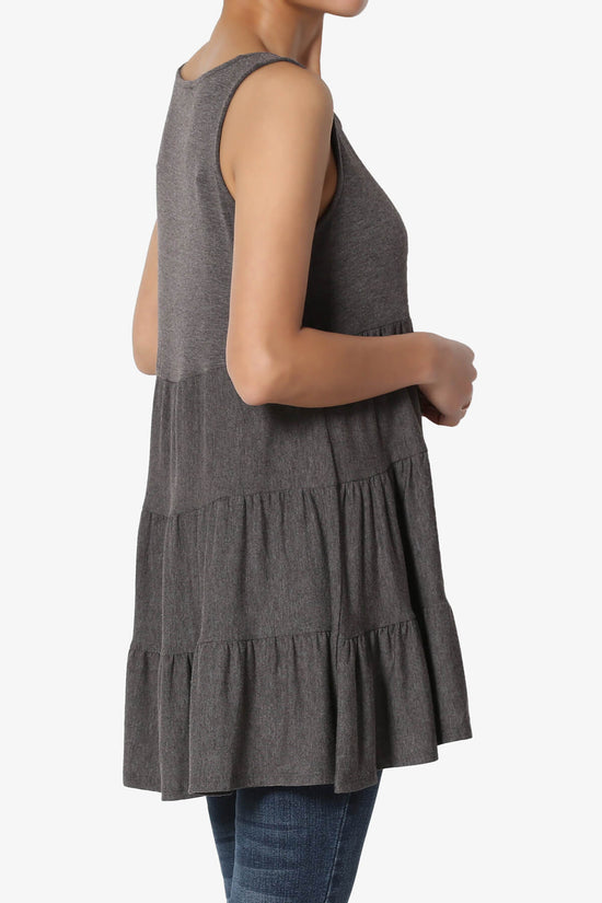 Maiika Sleeveless Tiered Ruffle Top CHARCOAL_4