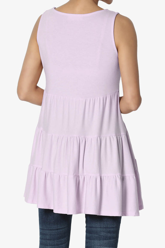 Maiika Sleeveless Tiered Ruffle Top DUSTY LAVENDER_2