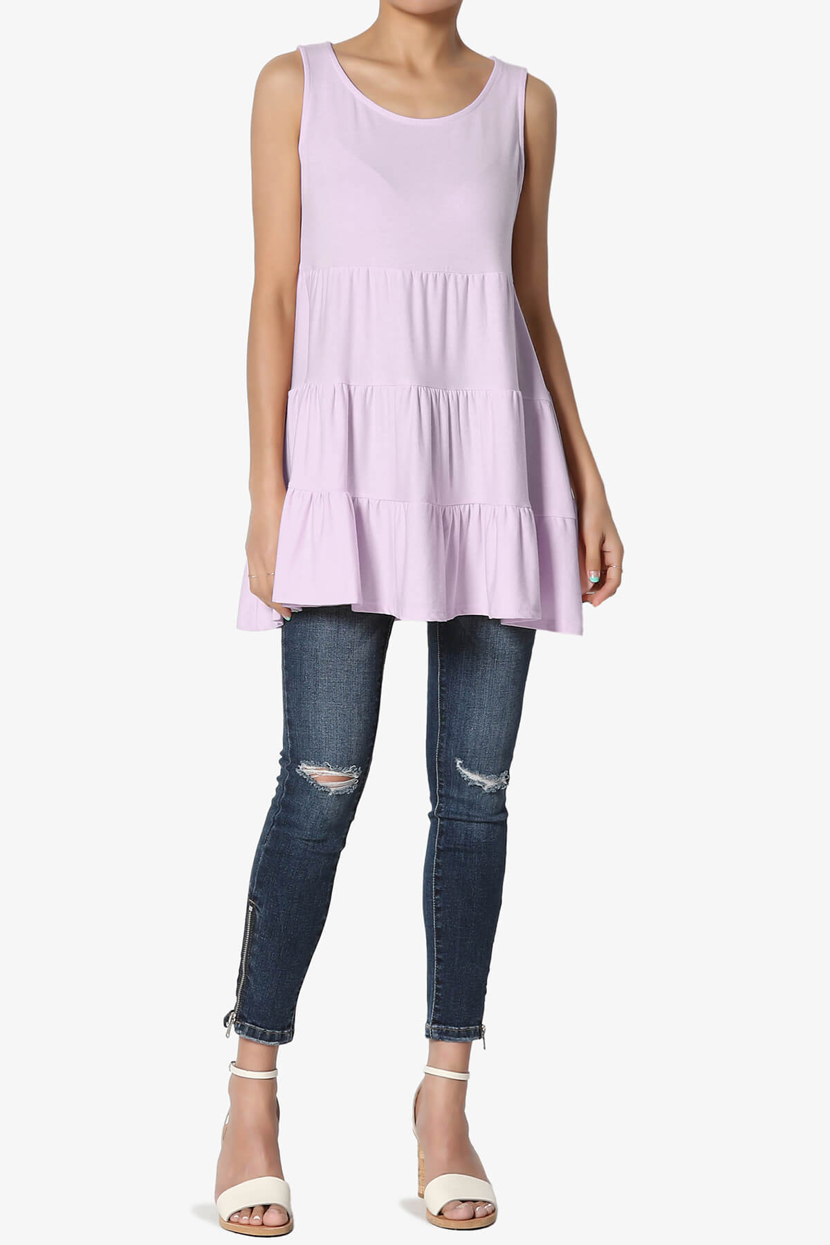 Maiika Sleeveless Tiered Ruffle Top DUSTY LAVENDER_6