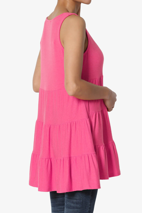 Maiika Sleeveless Tiered Ruffle Top FUCHSIA_4