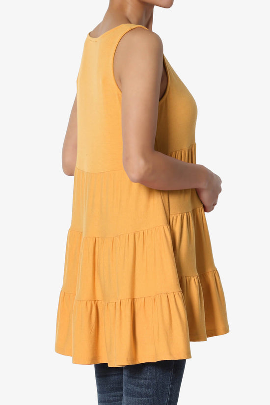 Maiika Sleeveless Tiered Ruffle Top GOLDEN MUSTARD_4