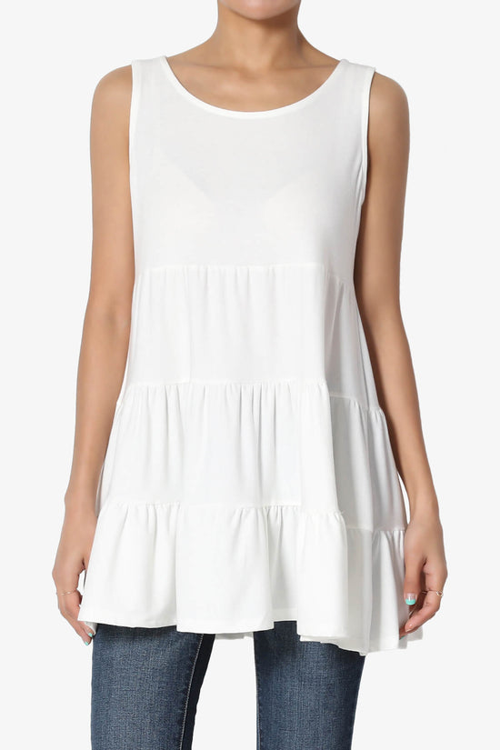 Maiika Sleeveless Tiered Ruffle Top IVORY_1