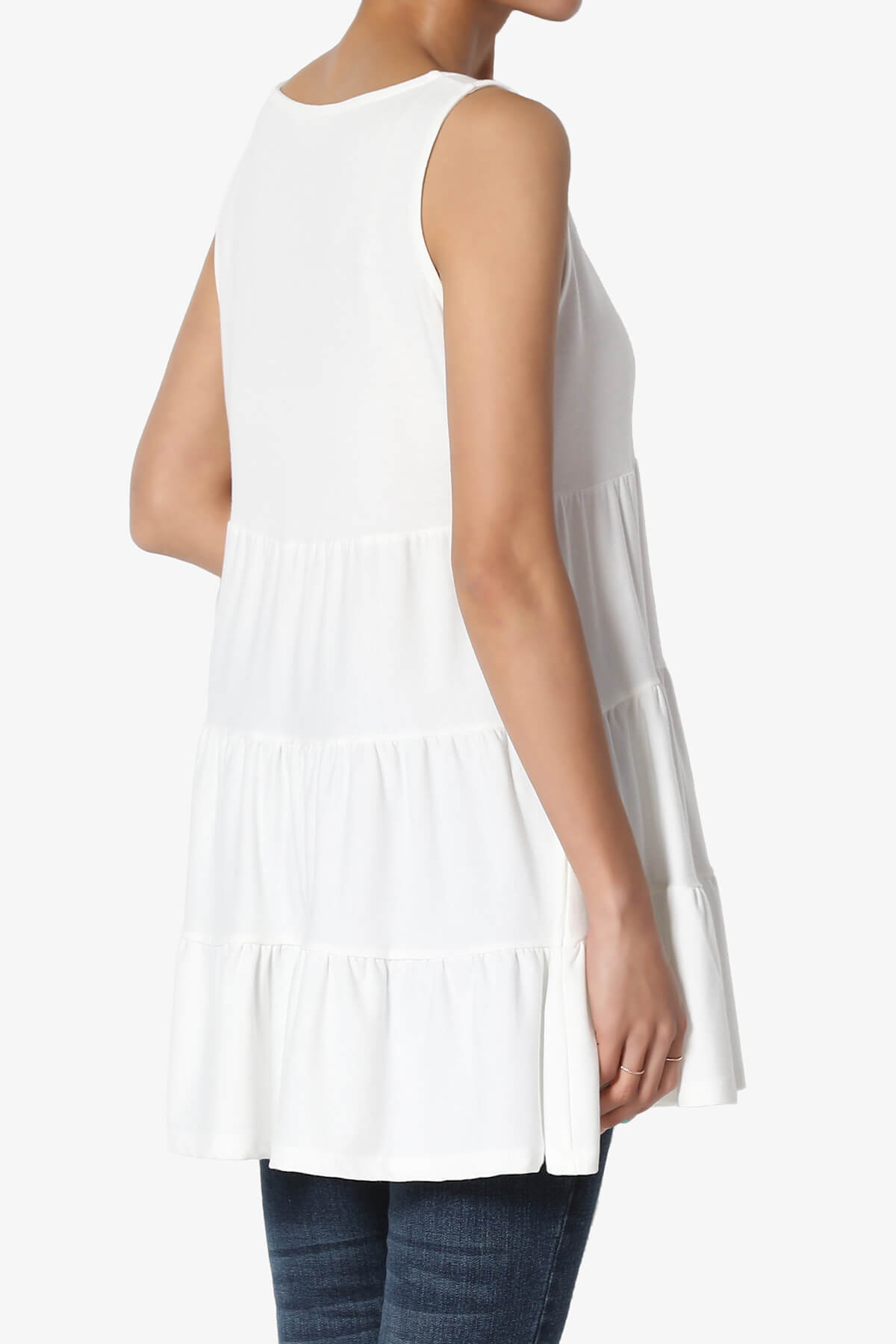 Maiika Sleeveless Tiered Ruffle Top IVORY_4