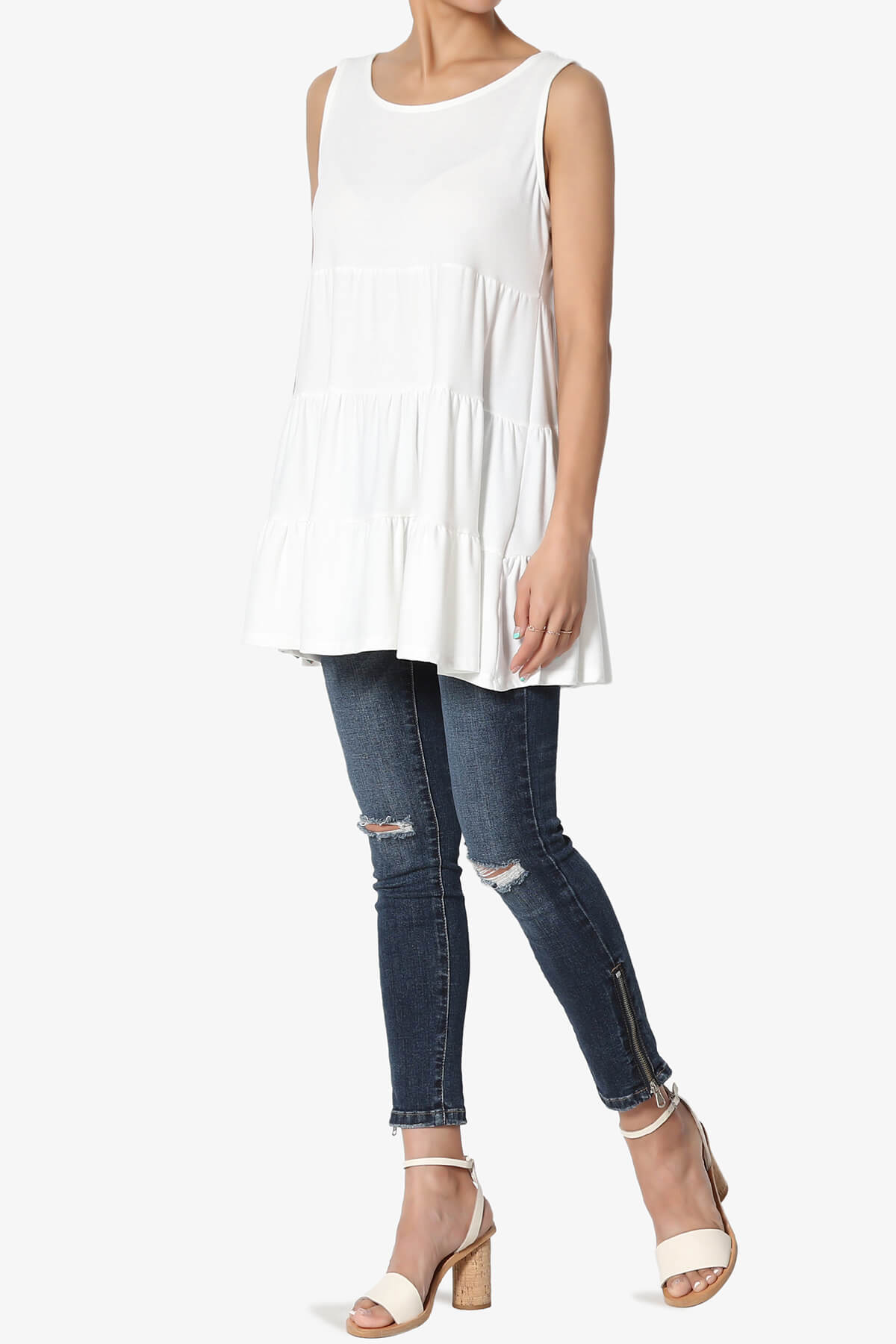 Maiika Sleeveless Tiered Ruffle Top IVORY_6