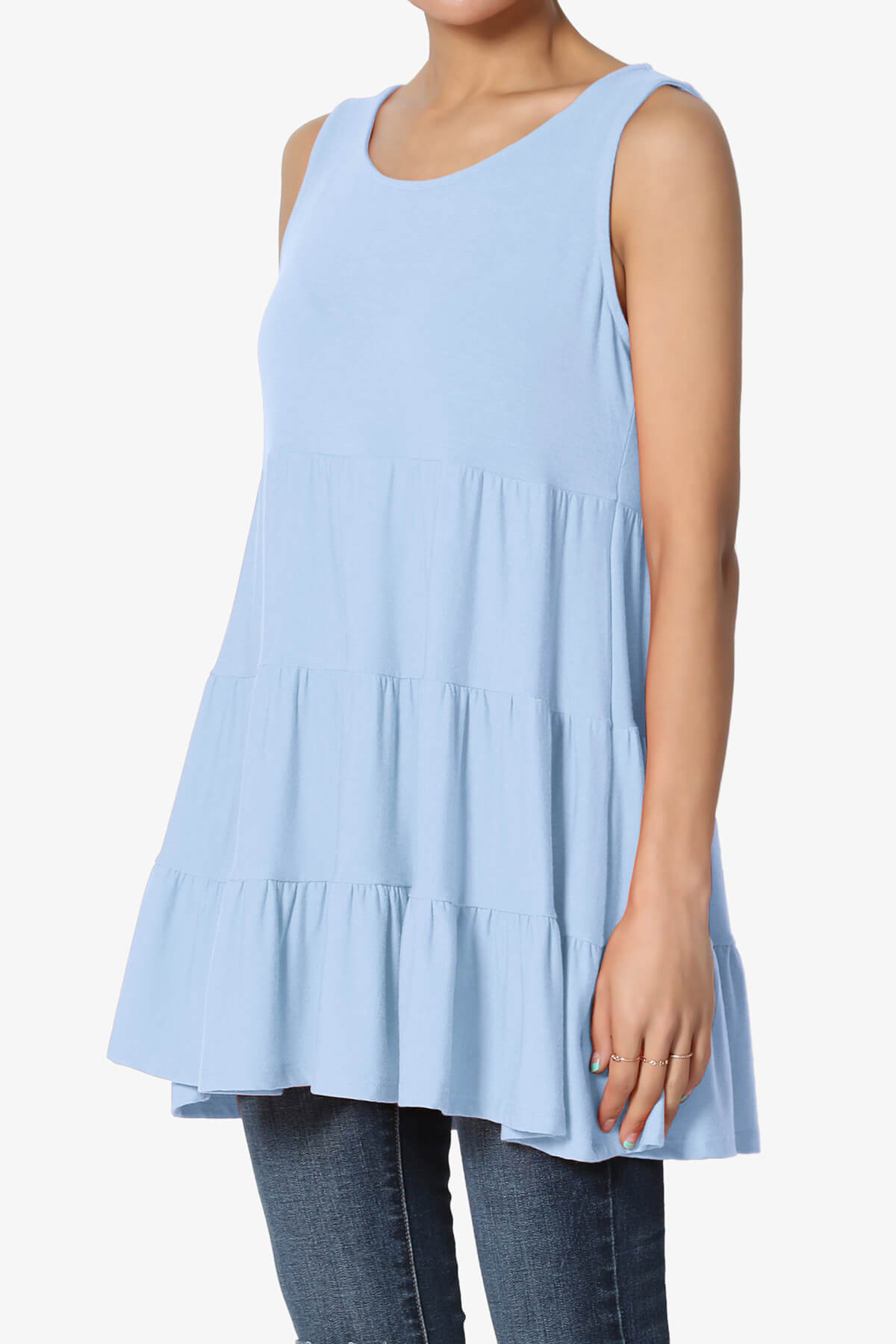 Maiika Sleeveless Tiered Ruffle Top LIGHT BLUE_3