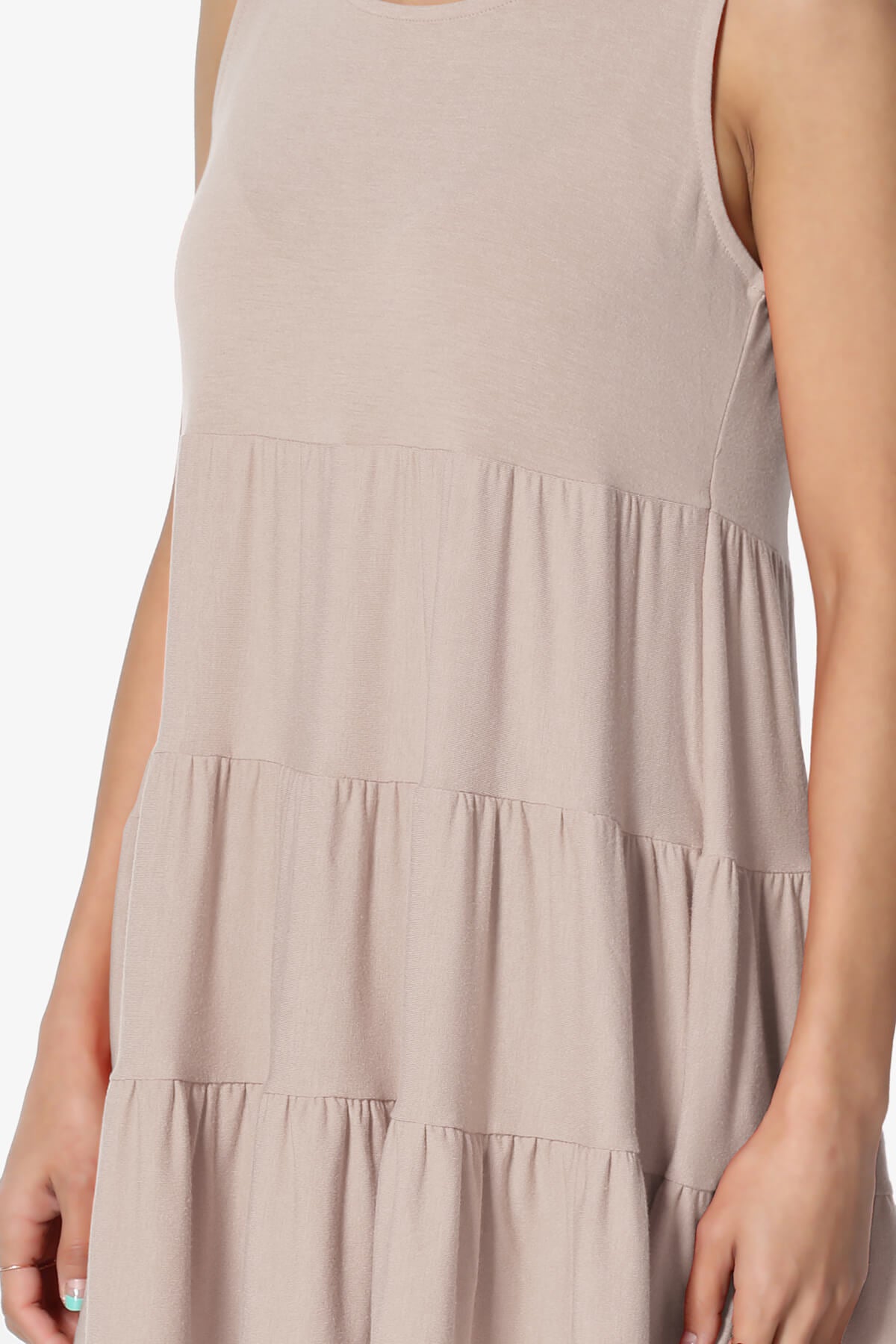 Maiika Sleeveless Tiered Ruffle Top LIGHT MOCHA_5